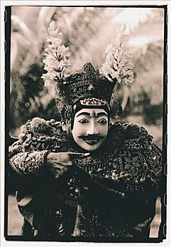 印度尼西亚,巴厘岛,面具,舞者,表演,庙宇,地面,艺术