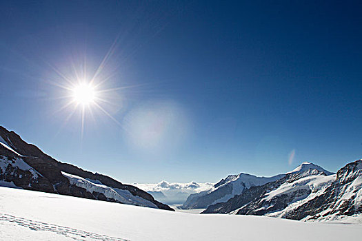 风景,积雪,山景,格林德威尔,瑞士