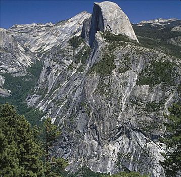 半圆顶,顶峰,优胜美地国家公园,山,石头,加利福尼亚,美国,北美,世界遗产
