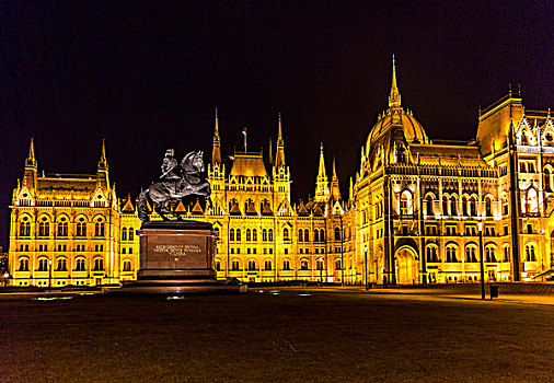 骑马雕像,议会,布达佩斯,匈牙利,欧洲