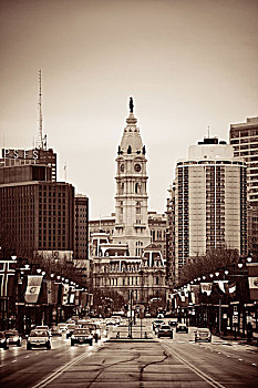 费城,宾夕法尼亚,城市街道,风景,城市,建筑,美国