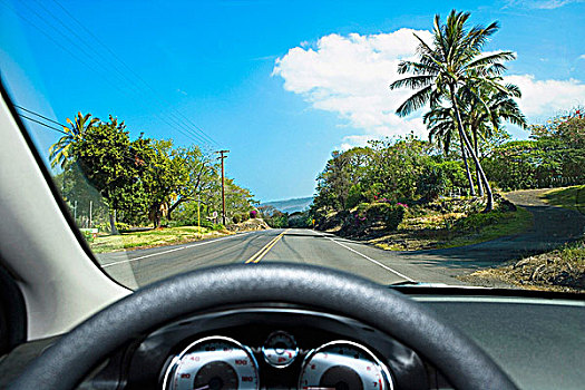 汽车,途中,霍那吾那吾,夏威夷大岛,夏威夷,美国
