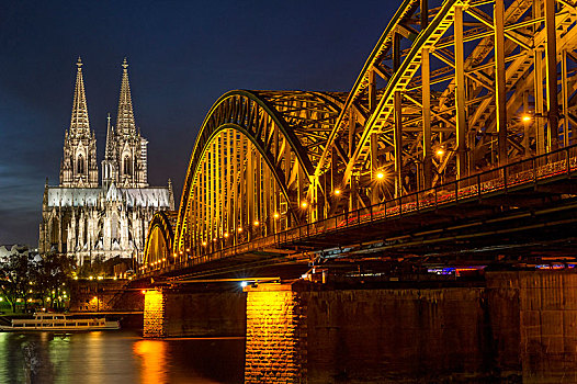 科隆大教堂,霍恩佐伦大桥,莱茵河,历史,中心,科隆,北莱茵威斯特伐利亚,德国,欧洲