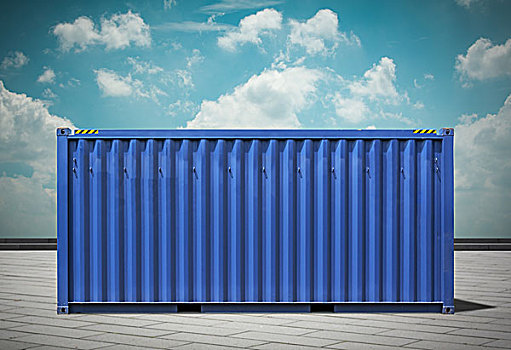 港口货运,蓝色色调的图像