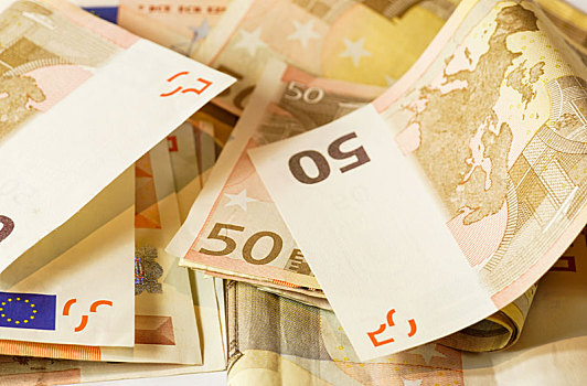 50欧元,钞票,白人,木质背景