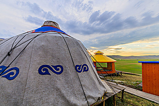 内蒙古呼伦贝尔莫日格勒河蒙古部落蒙古包