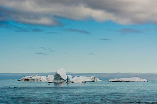 蓝色,海景,冰山,斯瓦尔巴特群岛,挪威