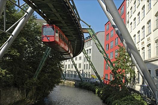 悬吊,铁路,上方,北莱茵威斯特伐利亚,德国