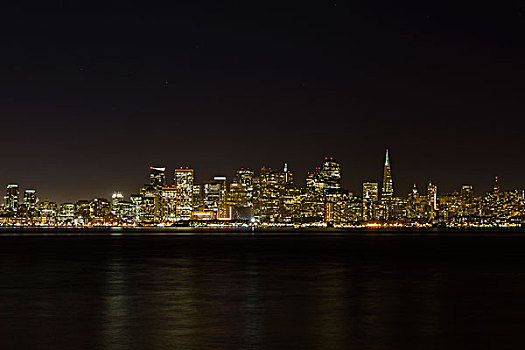 风景,市区,旧金山,夜晚,加利福尼亚,美国