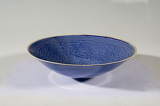 蓝斗笠碗,现代,瓷