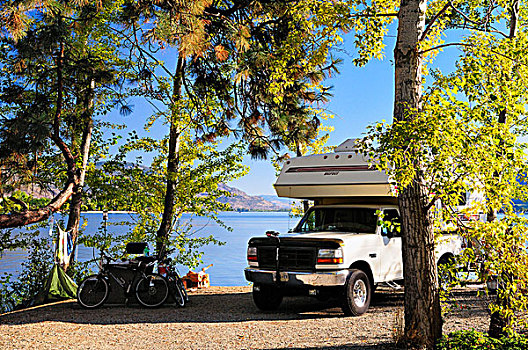 营地,卡车,露营者,省立公园,不列颠哥伦比亚省,加拿大