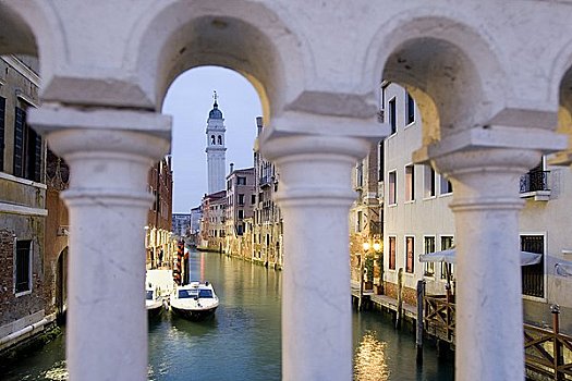 桥,栏杆,运河,威尼斯,意大利