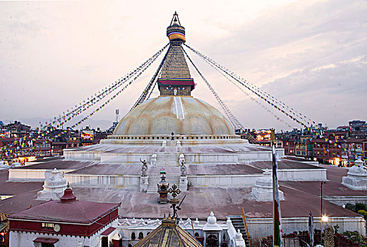 庙宇,地面,佛塔,博德纳,加德满都,尼泊尔