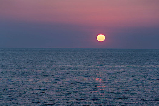 日落,上方,地中海,科西嘉岛,法国