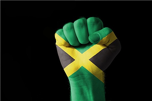 拳头,涂绘,彩色,牙买加,旗帜