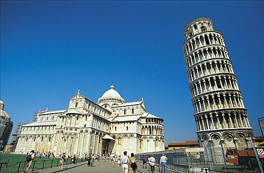 大教堂,钟楼,比萨斜塔,托斯卡纳,意大利,欧洲,世界遗产