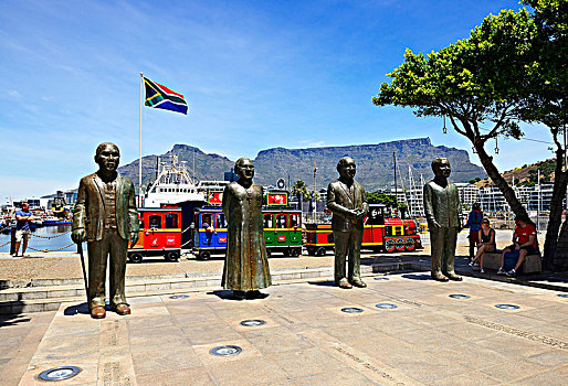 四个,雕塑,芭蕾舞短裙,纳尔逊,广场,开普敦,西海角,南非,非洲