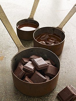 巧克力块,融化,巧克力