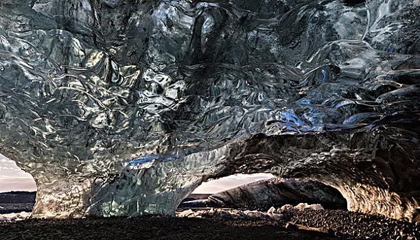 冰,洞穴,冰河,瓦特纳冰川,国家公园,入口,大幅,尺寸