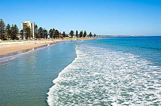 海滩风景,阿德莱德市,澳大利亚