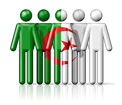 旗帜,阿尔及利亚,线条画