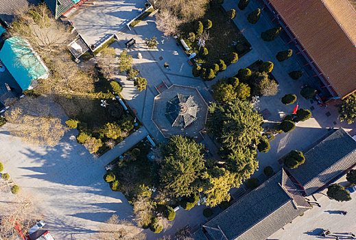 石家庄市正定县,临济寺航拍画面