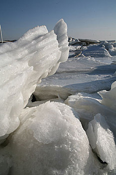 冬季水面冰块风光