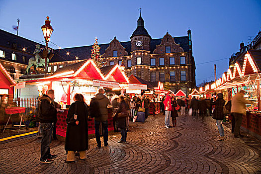 圣诞市场,老市政厅,历史,城镇中心,莱茵兰,北莱茵-威斯特伐利亚,德国,欧洲