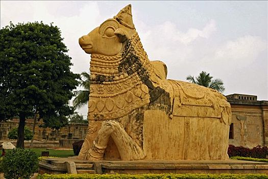 公牛,庙宇,贡伯戈纳姆,泰米尔纳德邦,印度
