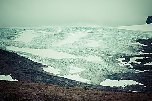 冰河,风景,山,尤通黑门山,国家公园,挪威