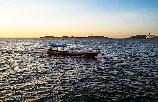 日落,湾,萨尔瓦多巴伊亚,巴西