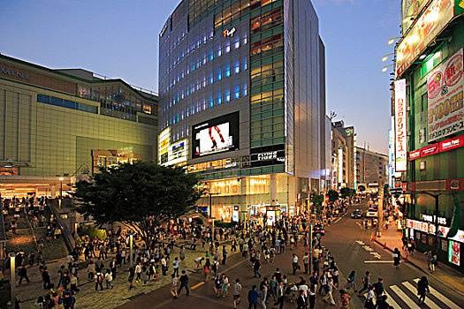 夜景,新宿站,东南,出口