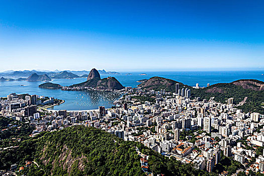 远景,面包山,湾,里约热内卢,巴西