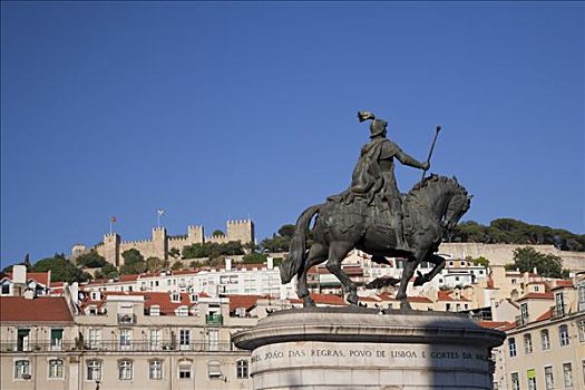 雕塑,国王,里斯本,葡萄牙