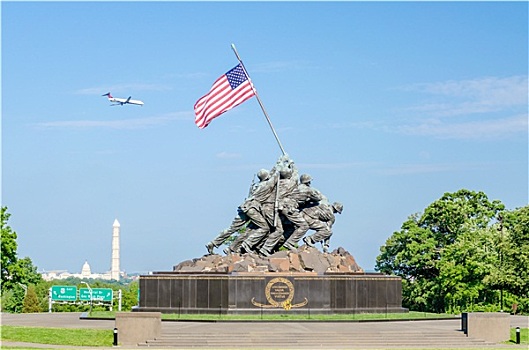 海军,军队,战争纪念碑,硫磺岛战役纪念碑