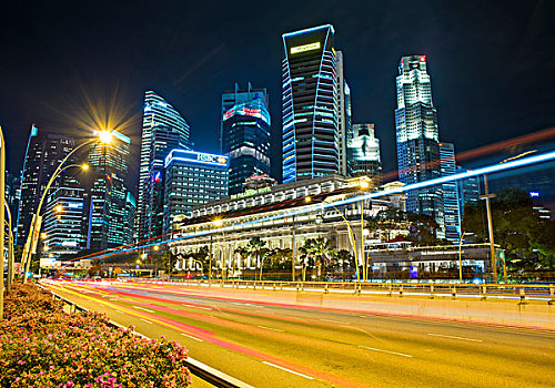 新加坡滨海大桥夜景