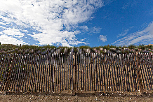 木篱笆,防护,沙丘