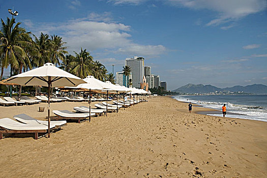 越南,太阳椅,海滩,芽庄