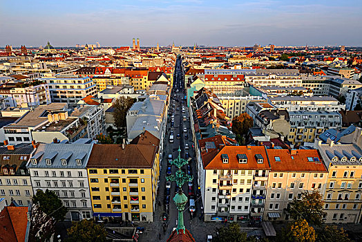 老城,大教堂,风景,慕尼黑,上巴伐利亚,巴伐利亚,德国,欧洲