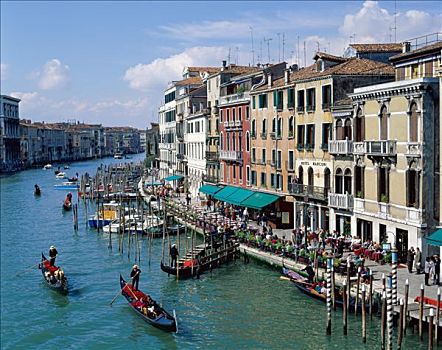 大运河,小船,威尼斯,威尼托,意大利