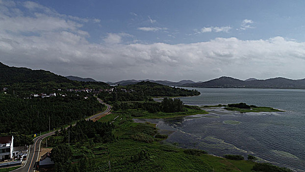 航拍大溪水库