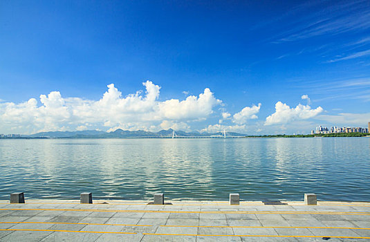 天空,海面,岸边