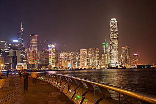 香港维多利亚湾之夜