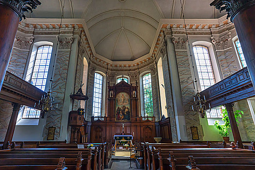 室内,圣坛,巴洛克,教堂,早,18世纪,修威林,梅克伦堡前波莫瑞州,德国,欧洲