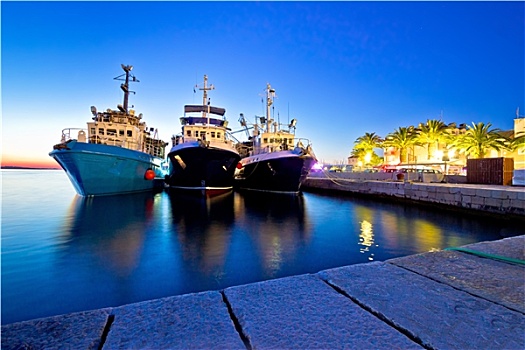 渔船,港口,晚间,风景