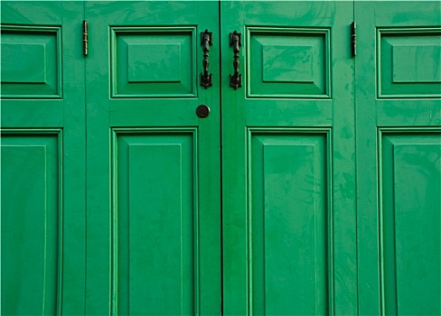 绿色,描绘,门