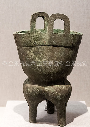 商代兽面纹铜甗,河南省洛阳博物馆馆藏文物_高清图片_全景视觉