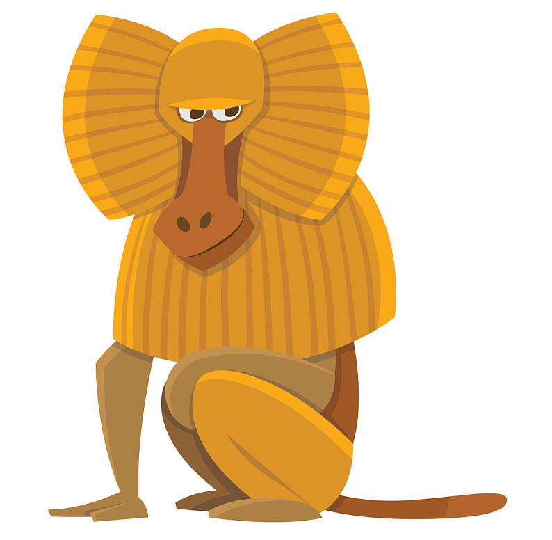 有趣_卡通_狒狒_动物园_矢量_插画_高清图片_全景视觉