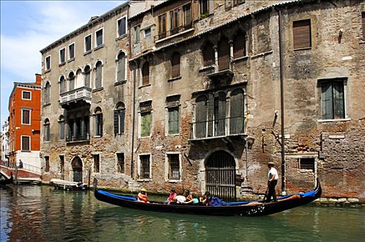 小船,老,建筑,威尼斯,威尼托,意大利