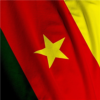 喀麦隆,旗帜,特写